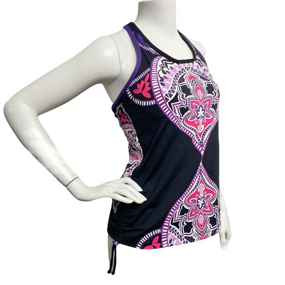 Athleta Bathing Suit Top Women's size M Multicolored Tankini Racer Back - Picture 2 of 10